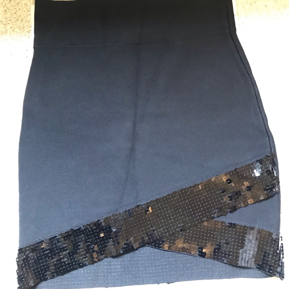 BCBG Black Bodycon Skirt with Sequins